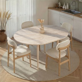 Nordure Mesa de Comedor Extensible Viona Travertino y Roble